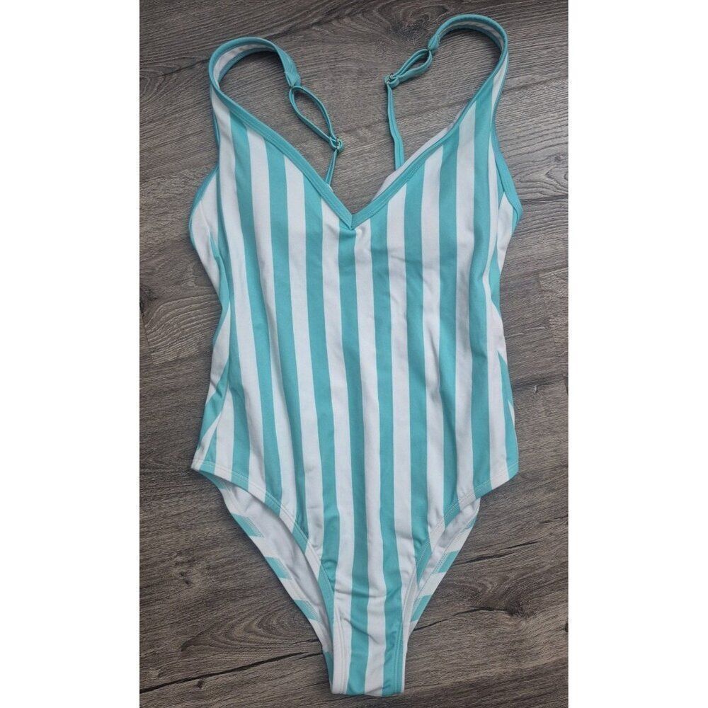 Kona Sol Striped One-piece Swimsuit Bathingsuit Women's Size Small NWOT